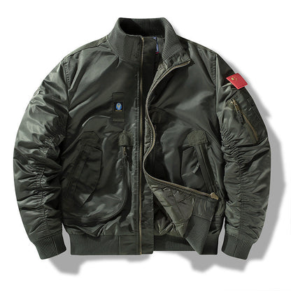 Herren Bomberjacke Funktionell mit Taschen Schwarz - BerlinGlamour