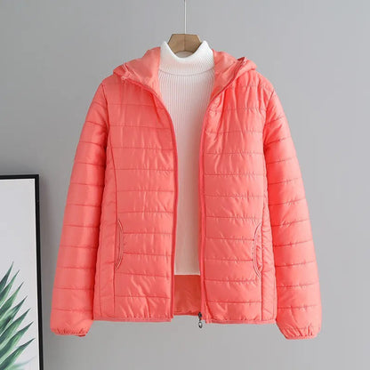 Damen Übergangsjacke Steppjacke Mit Kapuze Modern