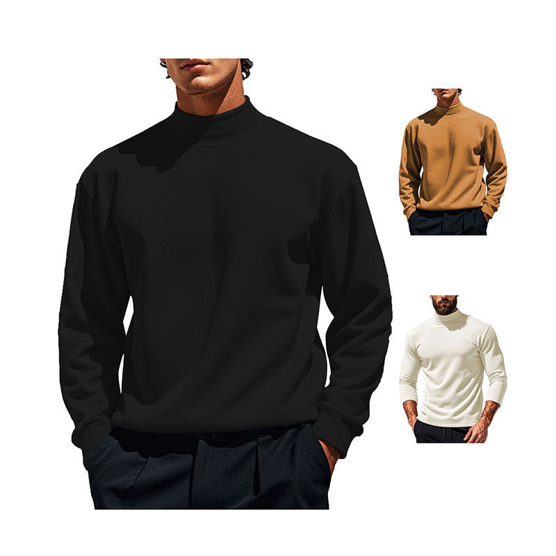 Herren Langarmshirt Elegantes Design Hochkragen - BerlinGlamour