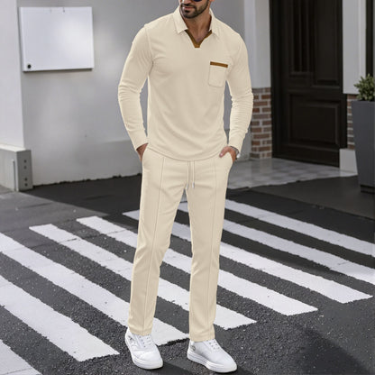 Herren Kombi Set Poloshirt Jogginghose Sportlich Modern