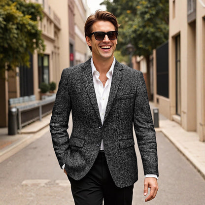 Maßgeschneiderter Herren Blazer aus Wolle Elegant Schwarz