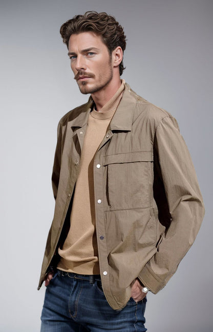 Herren Freizeitjacke Leicht Praktisch mit Taschen