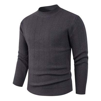 Herren Pullover Struktur Optik Modern Hochkragen