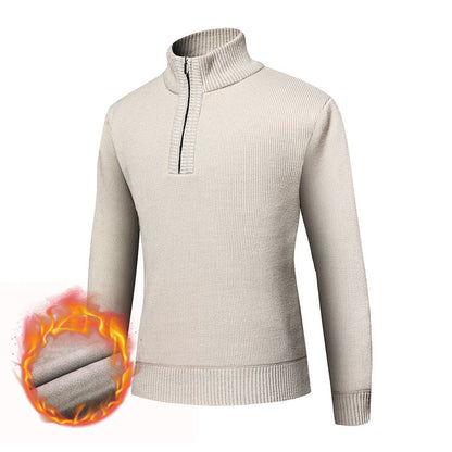 Herren Rollkragenpullover Kuschelig Warm Reißverschluss