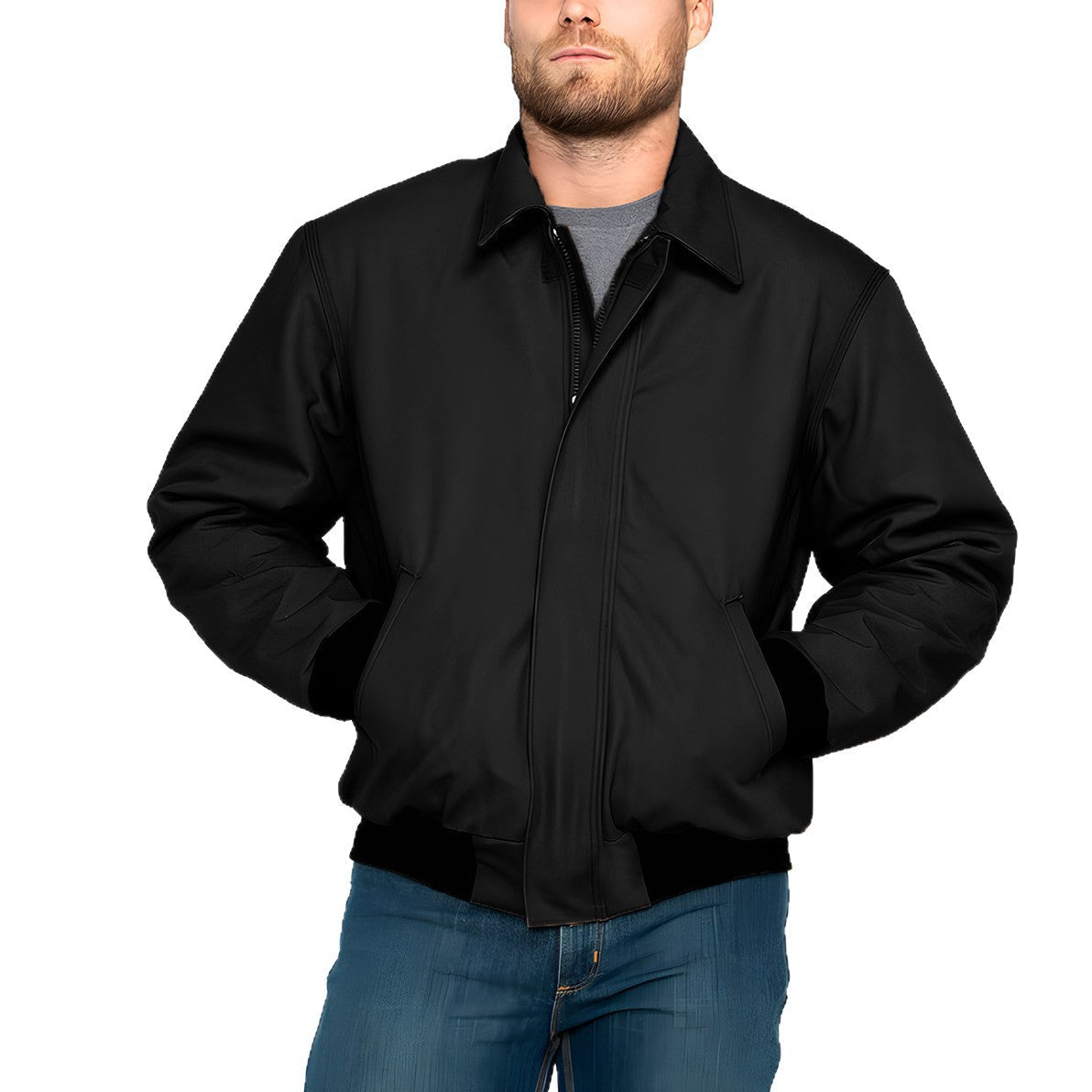 Herren Winterjacke Warm Doppelreißverschluss Modern