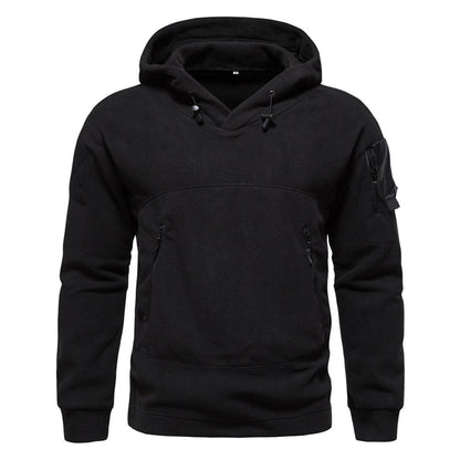 Herren Fleece Hoodie mit Reißverschlusstaschen Sportlich Modern