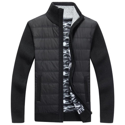 Herren Steppjacke Modern Strick Ärmel Warm