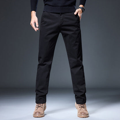 Herren Chinos Bequem Elastisch Slim Fit