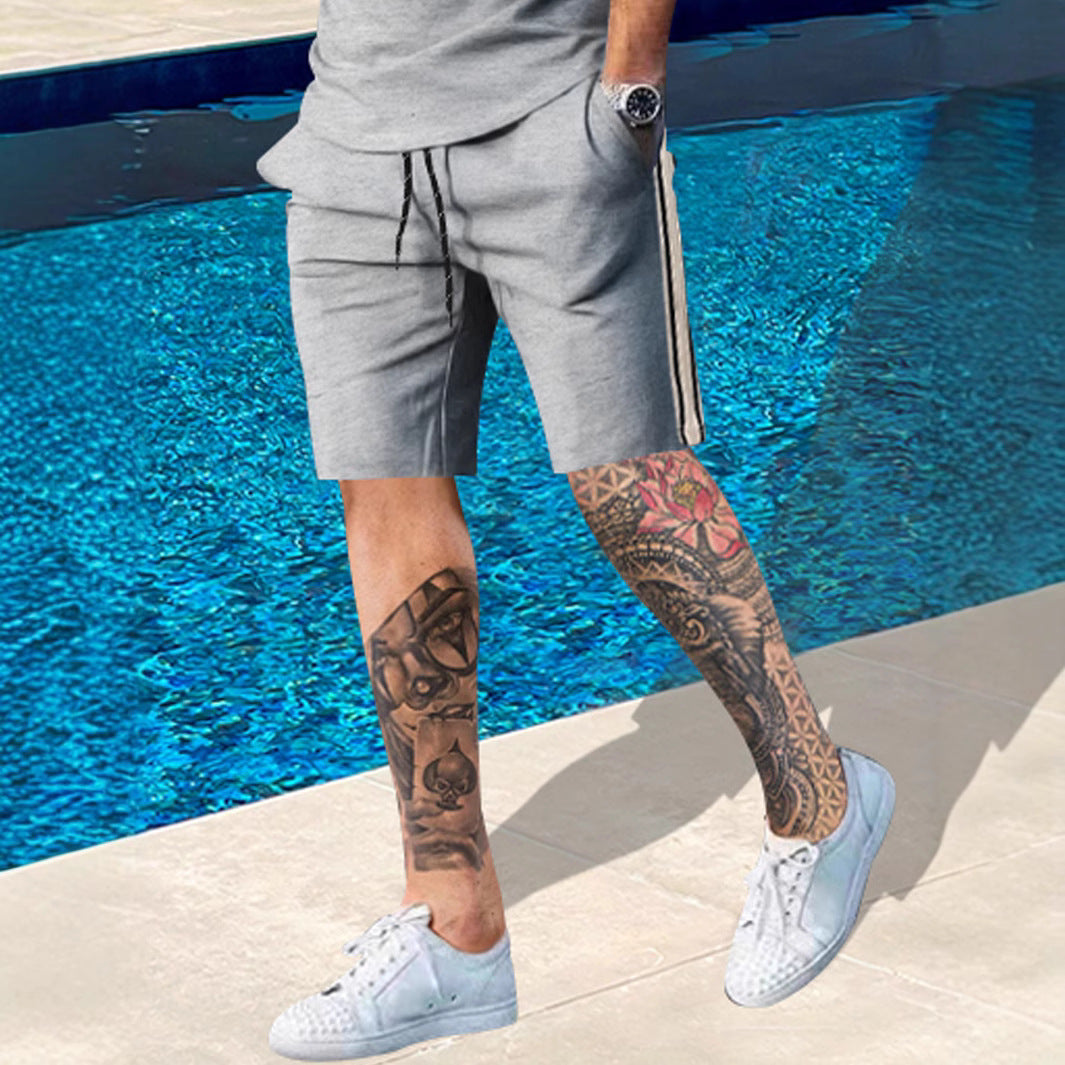Herren Sport Shorts mit Streifen Seitenstreifen Laufshorts
