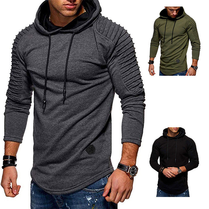 Herren Kapuzenshirt Modern Struktur Ärmel Trendig - BerlinGlamour