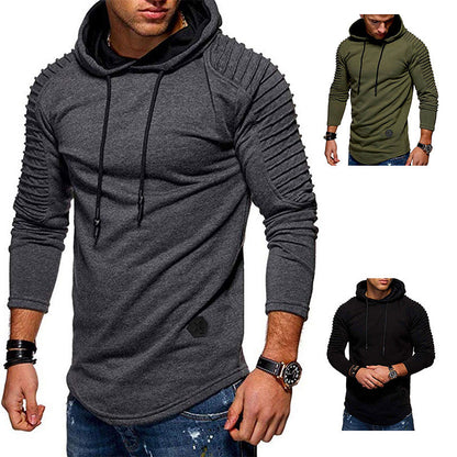 Herren Kapuzenshirt Modern Struktur Ärmel Trendig - BerlinGlamour