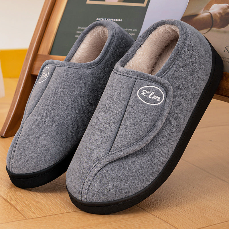 Damen Hausschuhslipper Bequem Warm mit Klettverschluss