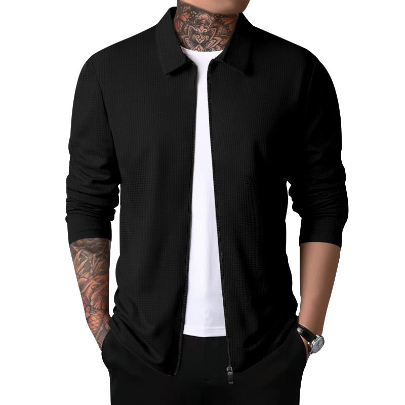 Herren Sportshirt Langarm Atmungsaktiv Mit Reißverschluss
