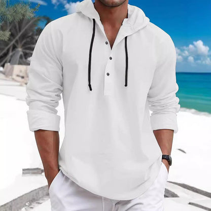 Herren Kapuzenpullover Lässig Modern mit Knöpfen