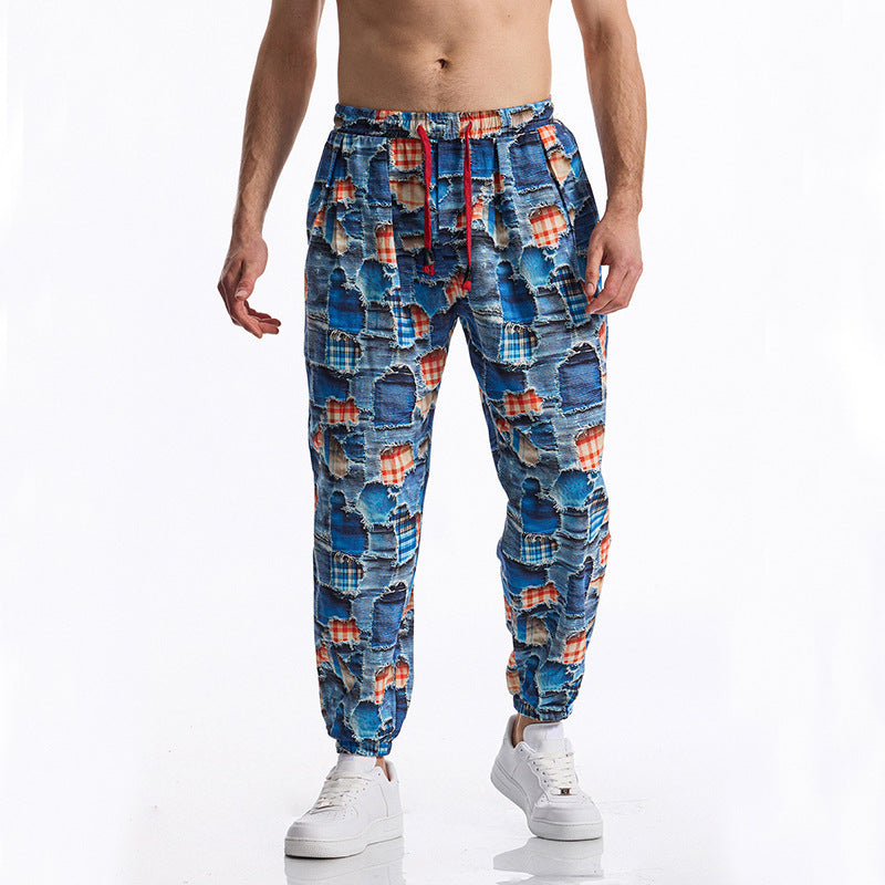 Herren Harem-Hose Bunt Elastisch Comfort Fit