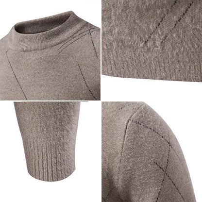 Herren Rollkragenpullover Fein Strukturiert Eleganter Look