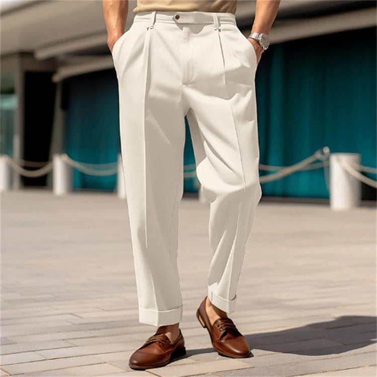 Herren Anzughose Straight Schnitt Bequem Elegant