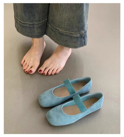 Damen Ballerinas Weich Bequem Komfort Riemen Schuhe