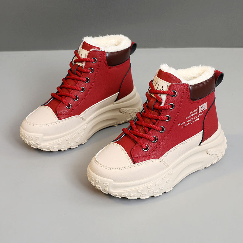 Damen Winter Sneaker High-Top Kuschelig Warm