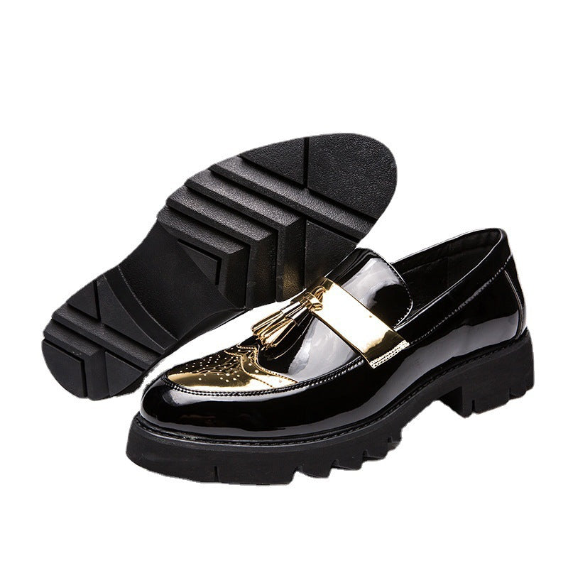 Damen Mokassins Elegante Quasten Schuhe Glänzend