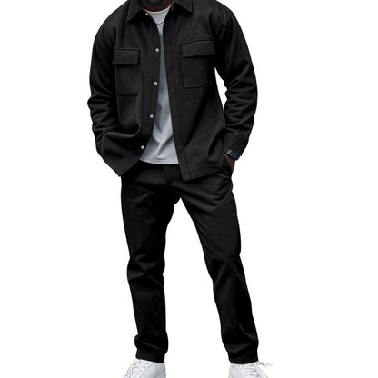 Herren Hemd-Hose-Set Weich Komfortabel Mit Taschen