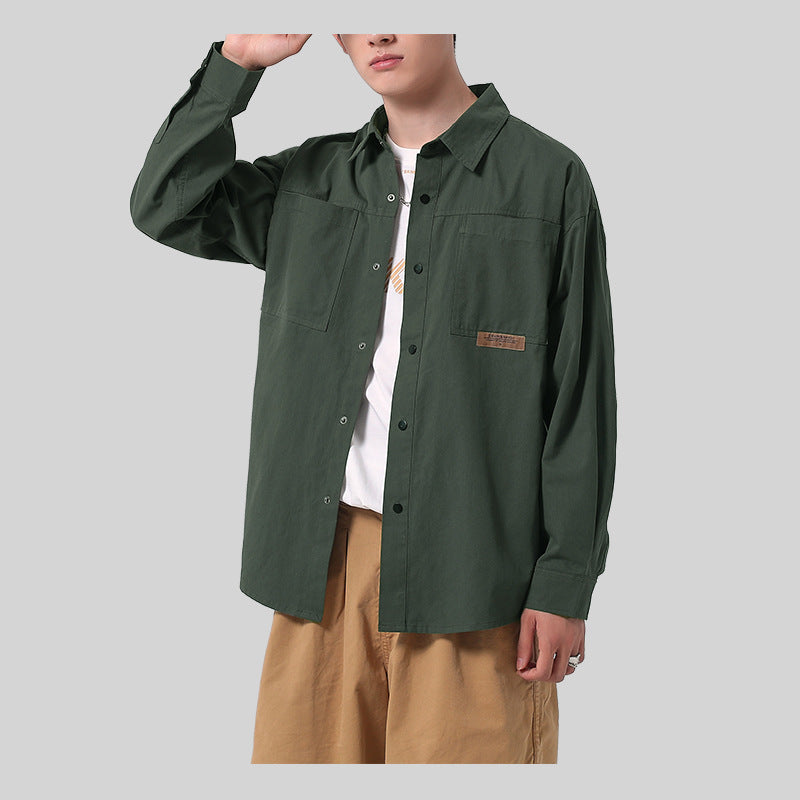 Herren Hemdjacke Lässig Taschenfreiraum Baumwolle Robust