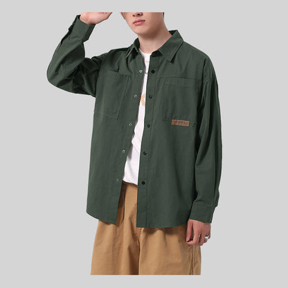 Herren Hemdjacke Lässig Taschenfreiraum Baumwolle Robust