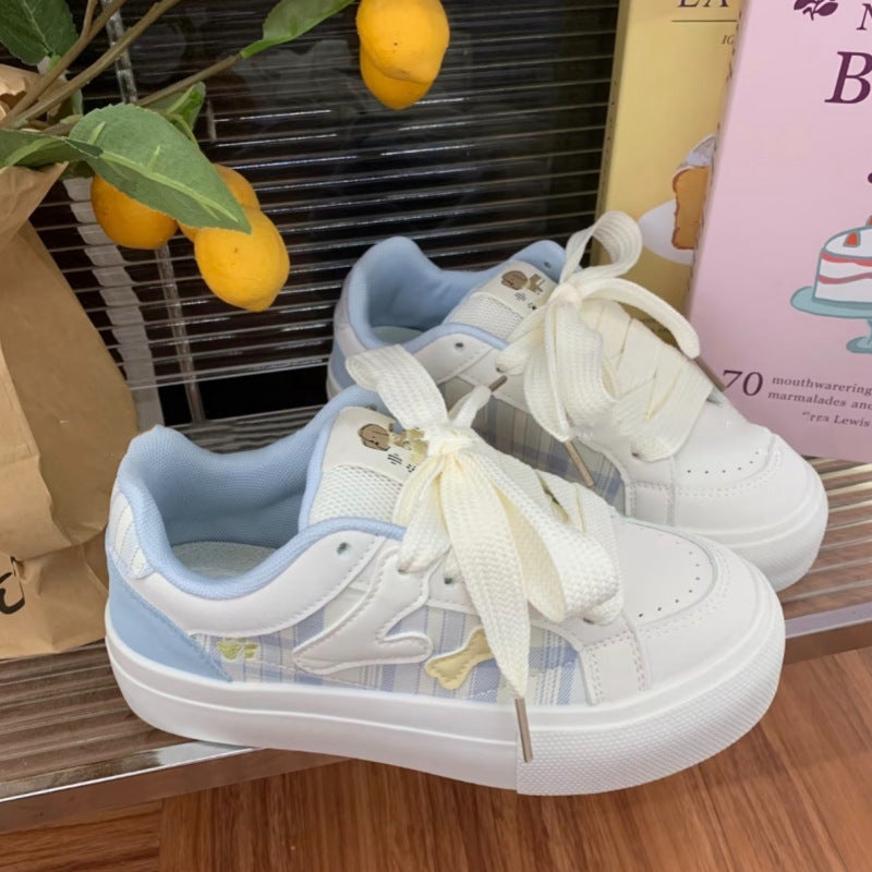 Damen Sneaker Bequem Chunky Karo Modisch