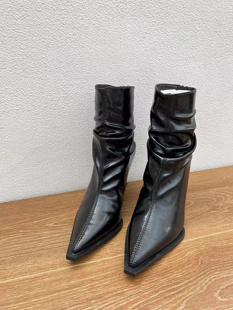 Damen Stiefeletten Elegante Spitze Lässig Schlüpfer