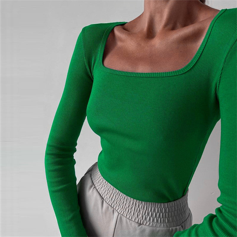 Damen Oberteil Langarm Rippstruktur Trendy