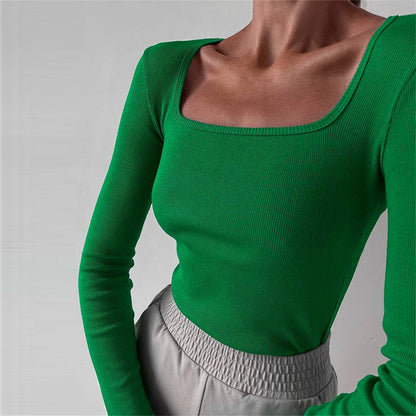 Damen Oberteil Langarm Rippstruktur Trendy