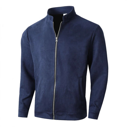 Herren Fleecejacke Lässig Reißverschluss Kragen Warm