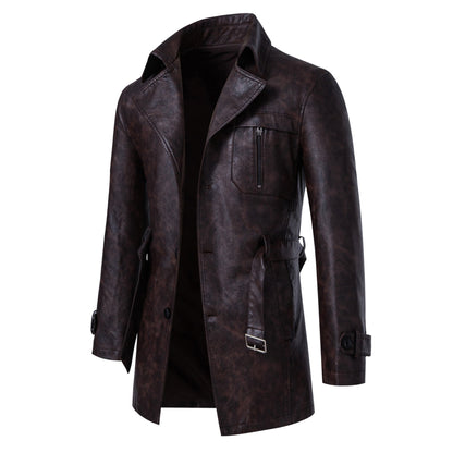 Herren Lederjacke Modern mit Reißverschluss Stehkragen Schwarz - BerlinGlamour