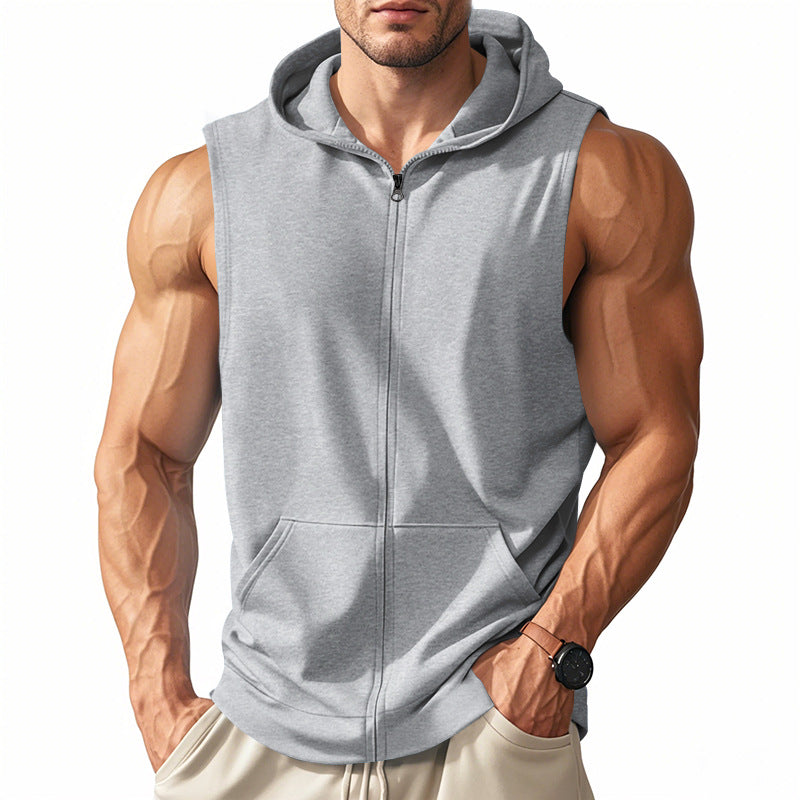 Herren Sportjacke Ärmellos Reißverschluss Funktionsshirt