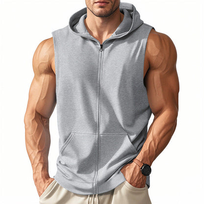 Herren Sportjacke Ärmellos Reißverschluss Funktionsshirt
