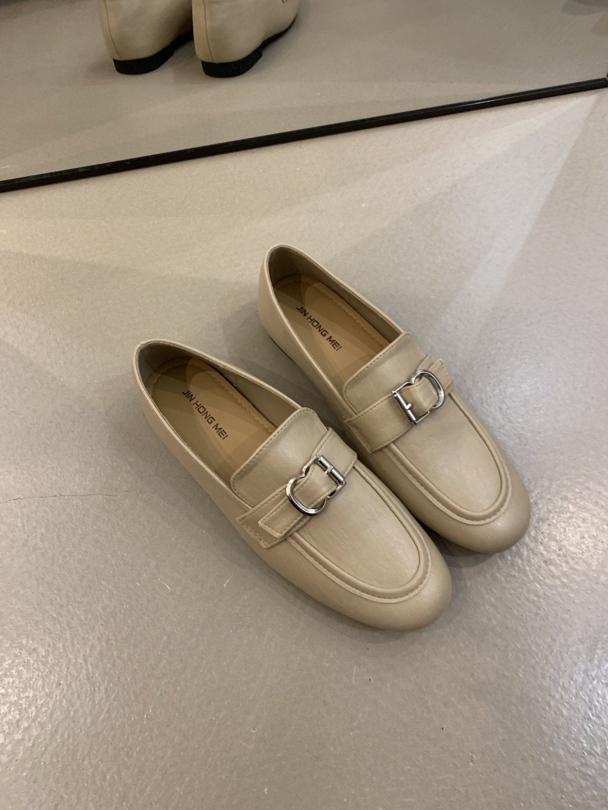 Damen Mokassins Elegante Schuhe mit Schnallenverschluss