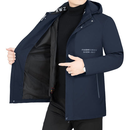 Wasserdichte Herrenjacke Atmungsaktiv mit Kapuze Outdoor