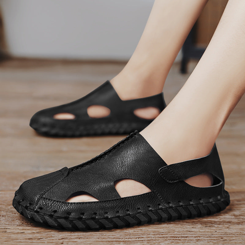 Damen Sandalen Leder Bequem Atmungsaktiv Sommer - BerlinGlamour