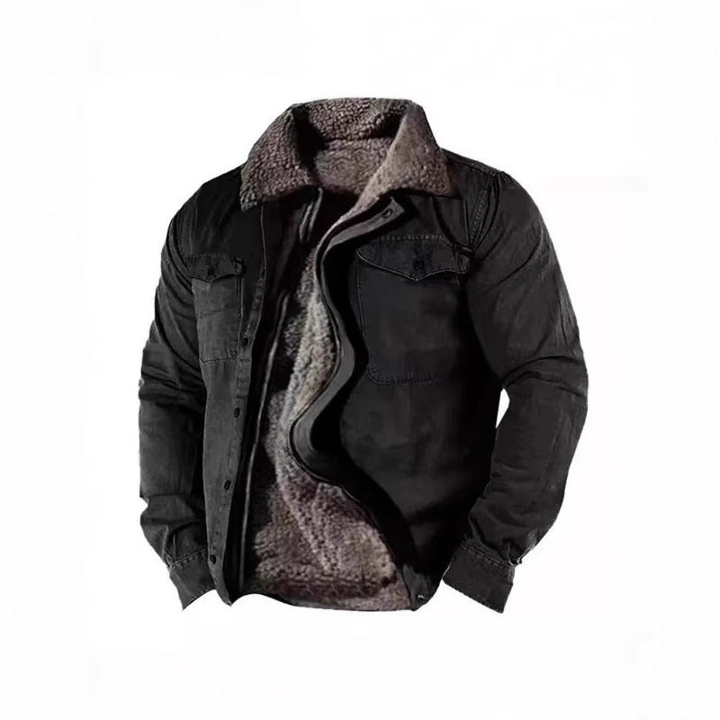 Herren Winterjacke Warm Isoliert Knopfverschluss