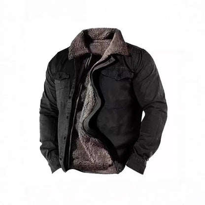 Herren Winterjacke Warm Isoliert Knopfverschluss