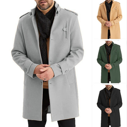 Herren Übergangsmantel Modern mit Taschen Stehkragen Elegant - BerlinGlamour