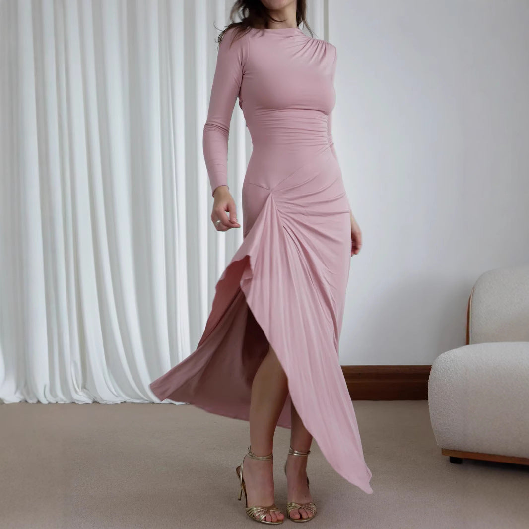 Damenkleid Laura: Asymmetrisch, langärmelig