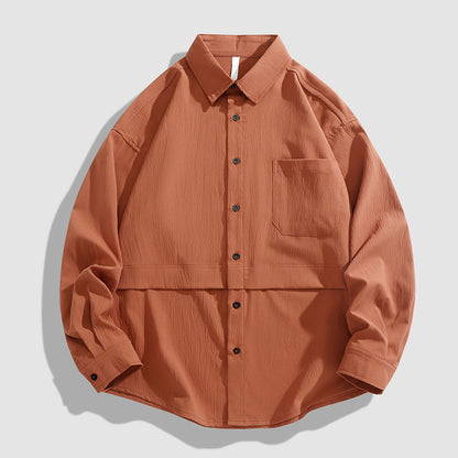 Herren Langarmhemdjacke Lässig mit Brusttasche Modern - BerlinGlamour