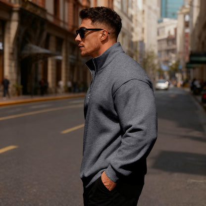 Herren Sweatpullover Hochkragen Reißverschluss Sportlich