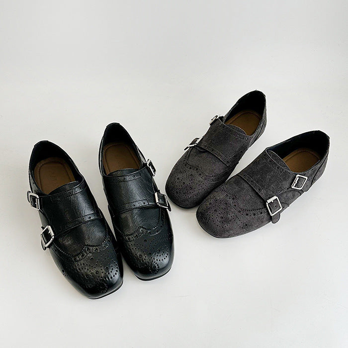 Damen Schnürschuhe Elegante Brogue Schuhe Mit Riemen - BerlinGlamour