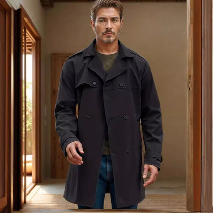 Herren Trenchcoat Modern mit Seitentaschen und abnehmbarem Futter