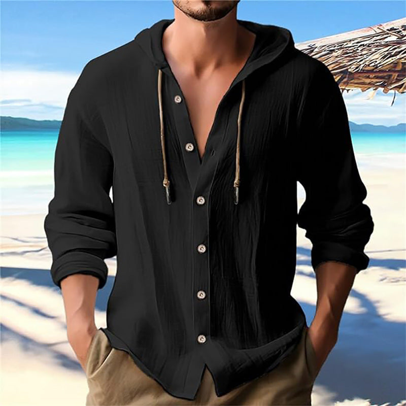 Herren Kapuzenbluse Langarm Lässig Casual
