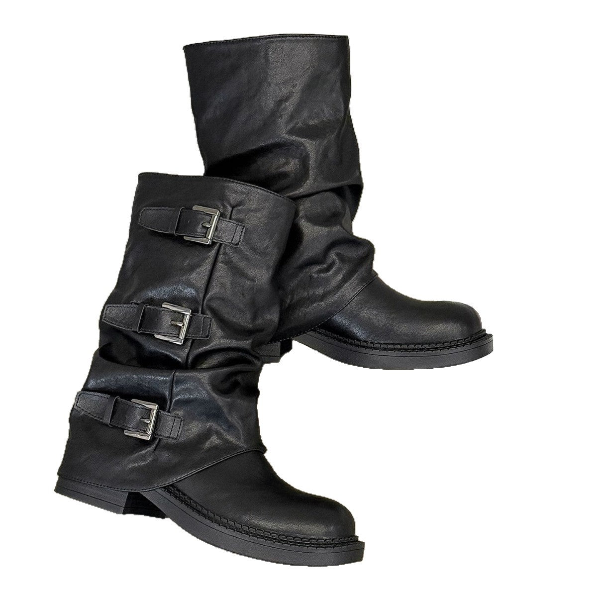 Damen Stiefel Mode Schnallen Robust Winter