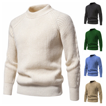 Herren Strickpullover Kuschelig Warm Mit Hochem Kragen