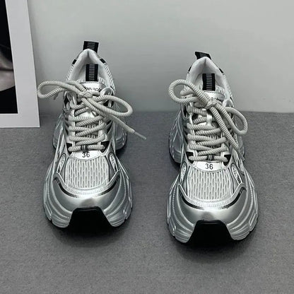 Damen Sneaker Chunky atmungsaktiv Netzstoff